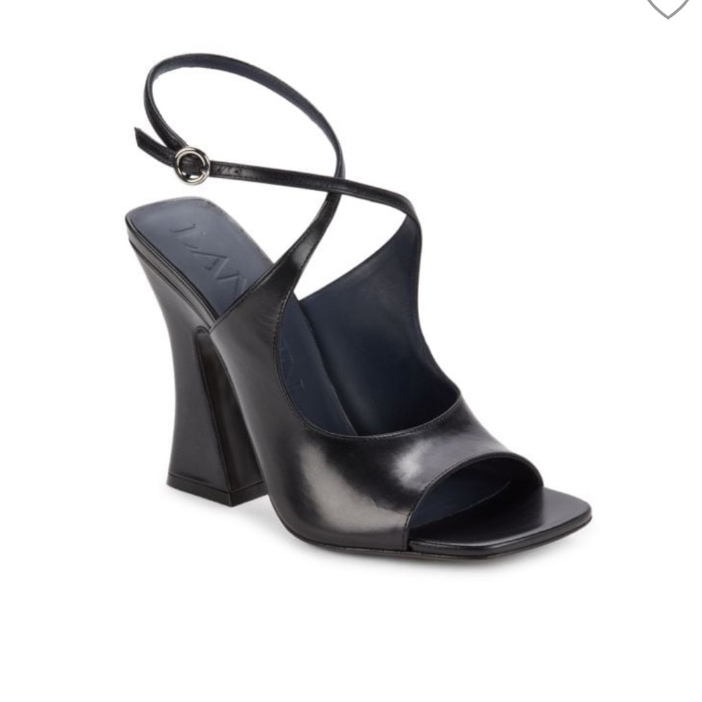 Black Lanvin Smile Leather Heels NWT